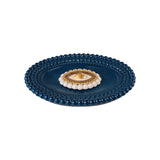 LLADRÓ PORCELAIN TRAY "LOVER'S EYES" BLUE WHITE AND GOLD 