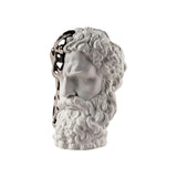 LLADRÓ PORCELAIN SCULPTURE "ETERNAL FLUIDITY – THINKER" WHITE AND SILVER 