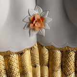 LLADRÓ PORCELAIN SCULPTURE "ABUNDANCE MUDRA" WHITE AND GOLD 