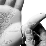 LLADRÓ PORCELAIN SCULPTURE "ABUNDANCE MUDRA" WHITE AND GOLD 