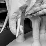 LLADRÓ PORCELAIN SCULPTURE "ELEPHANT – UNDERWATER" WHITE AND BLUE 