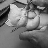 LLADRÓ PORCELAIN SCULPTURE "WHISKERS – PLAYFUL KITTEN" WITH RED HEART 