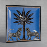 Piatto in vetro Ortigia Mosaico blu 25 x 25