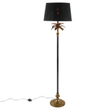 Lampada da terra Palme Werns nero oro con paralume
