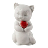 Porcelain sculpture "Whiskers – Playful Kitten" with red heart LLADRÓ