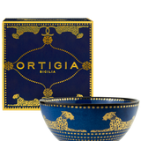 Ciotola Ortigia Spotty blu piccola in ceramica con serigrafia oro