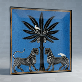 Piatto in vetro Ortigia Mosaico blu 18 x 18 cm