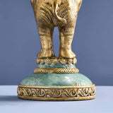 Candelabro Werns Elefante in poliresina e metallo oro dipinto a mano