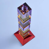 Portacandele Werns Fancy Crystal viola quadrato in vetro