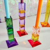 Portacandele Fancy Crystal, multicolore quadrato