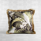 Cuscino Werns pappagallo e palme con frange