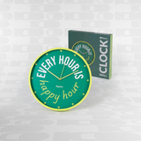 Orologio da Parete Verde "Every Hour is Happy Hour" – Fisura