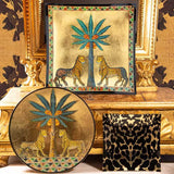 Piatto Ortigia in vetro tondo Zagara Gold 24 x 24 cm