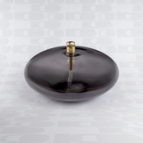 Lampada Disc ad Olio in Vetro Fumé e Ottone M - Pier Living