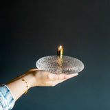 Lampada ad Olio Disc in Vetro Martellato e Ottone M - Peri Living