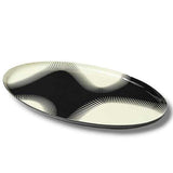 Vassoio Ovale Wave Gangzai bianco e nero