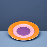 Set 4 piatti dessert Werns Fancy Colors in porcellana con oro