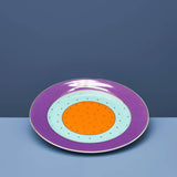 Set 4 piatti dessert Werns Fancy Colors in porcellana con oro