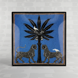 Piatto in vetro Ortigia Mosaico blu 11 x 11 cm