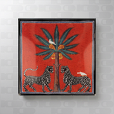 Piatto in vetro Ortigia Mosaico rosso 11 x 11 cm