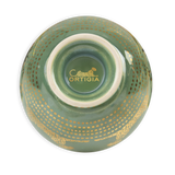 Ciotola Ortigia Spotty verde grande in ceramica con serigrafia oro