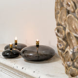 Lampada ad Olio Disc in Vetro Fumé e Ottone L - Peri Living