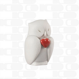 Porcelain sculpture "Reese – Intuitive Owl" with red heart LLADRÓ