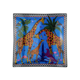 Piatto in vetro Ortigia Giraffe blu 18 x 18 cm