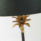 Lampada da terra Palme Werns nero oro con paralume