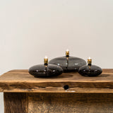 Lampada Disc ad Olio in Vetro Fumé e Ottone M - Pier Living