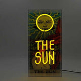 Neon luminoso in vetro "The Sun" con box acrilico trasparente