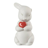 Porcelain sculpture "Puffy – Generous Rabbit" with red heart LLADRÓ