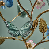Candeliere Werns Farfalle multicolore in metallo e resina