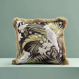 Cuscino Werns pappagallo e palme con frange