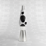Lava lamp “Bullet” Fisura nera con base argentata