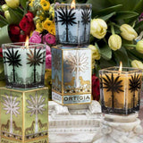 Candela quadrata Ortigia Ambra Nera in vetro 170g