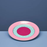 Set 4 piatti dessert Werns Fancy Colors in porcellana con oro
