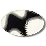 Vassoio Ovale Wave Gangzai bianco e nero