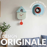 Orologio Cucù Azzurro con Righe Rosse