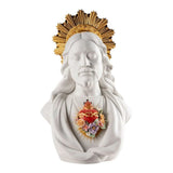 Porcelain sculpture "Sacred Heart of Jesus" white and gold LLADRÓ